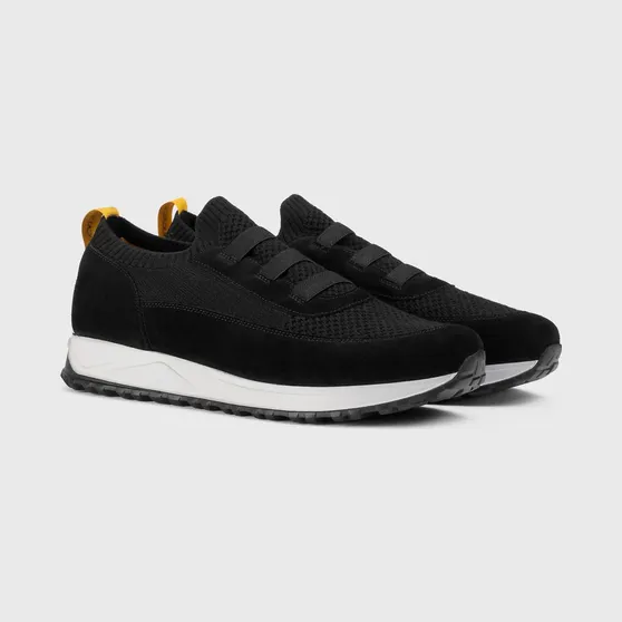 Doucal’s Crochet Technical Fabric and Suede Sneakers Black (DU3318SYDNPZ846NN00)