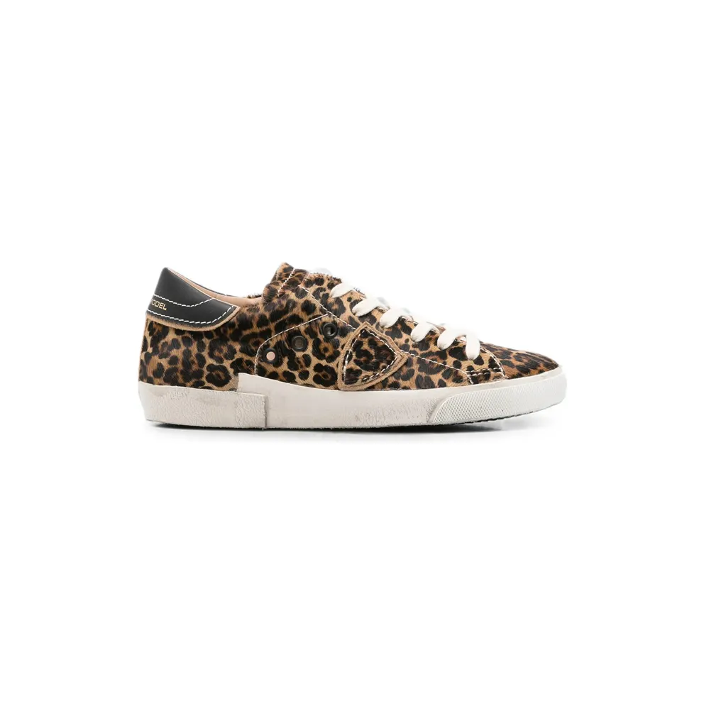 Philippe Model PRSX Low Leopard-print Paris “Neutrals/Brown” (PRLD AX02)
