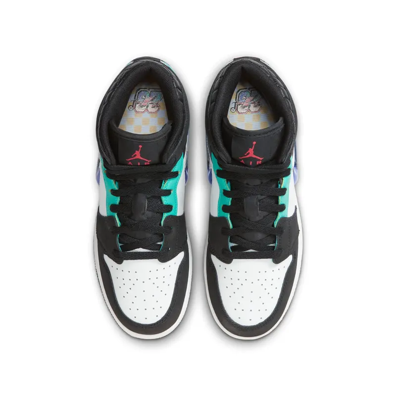 Jordan 1 Mid SE Black White Hyper Jade (FQ8095-001)