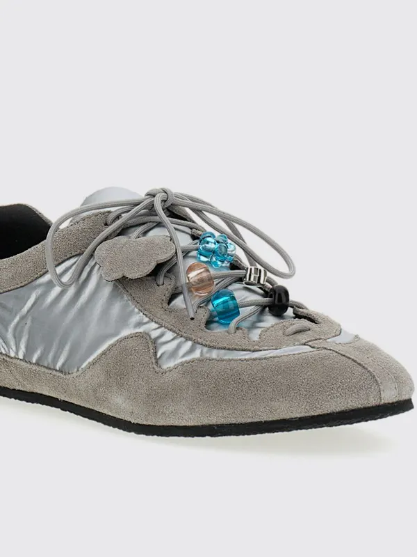 Cecilie Bahnsen Blaise Suede And Nylon With Beads Silver (25FTW30003LIGHTGREYSILVER)