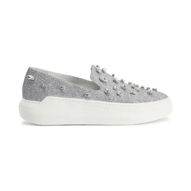 Giuseppe Zanotti Klassische Slip-On-Sneakers – Silber (E460006001)