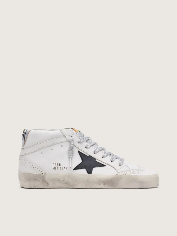 Golden Goose Mid Star With Laminated Heel Tab And Glitter Laces (GWF00122.F001249.10238)