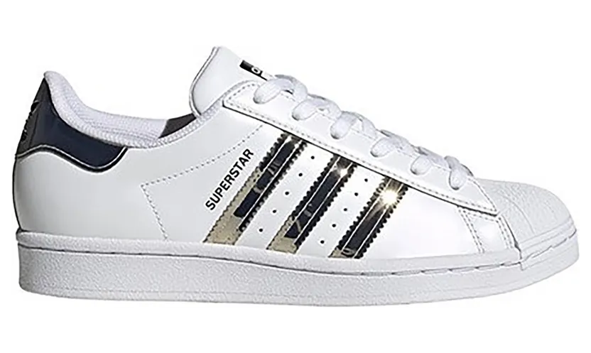 Adidas Superstar ‘Metallic 3 Stripes’ Cloud White/Silver Metallic/Core Black (FW3915)