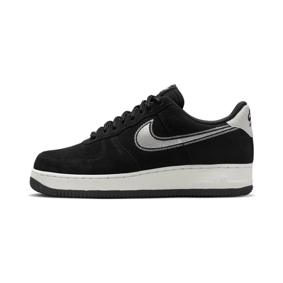 Nike Air Force 1 Low ’07 LV8 Black Sail Embroidered Swoosh (HJ4465-001)
