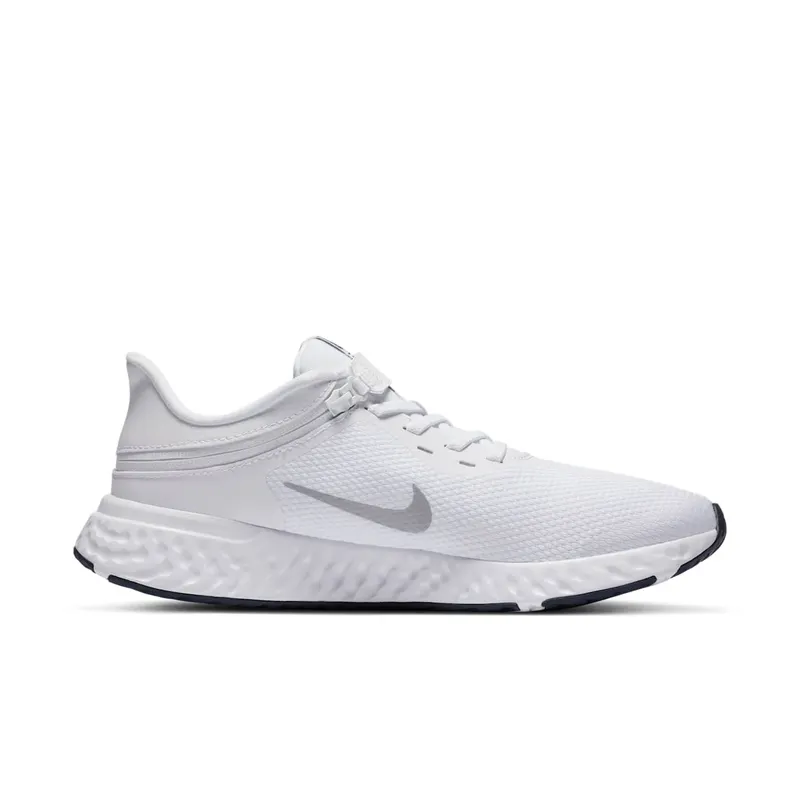 Nike Revolution 5 FlyEase White White/Midnight Navy/Metallic Silver (BQ3211-102)