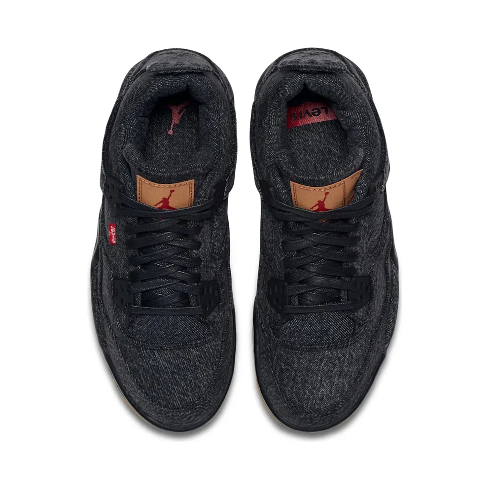 Air Jordan x Levi’s Nike AJ IV 4 Denim Levis Black/Black (With Levis Tag) (GS) (2018) (AQ9103-001)