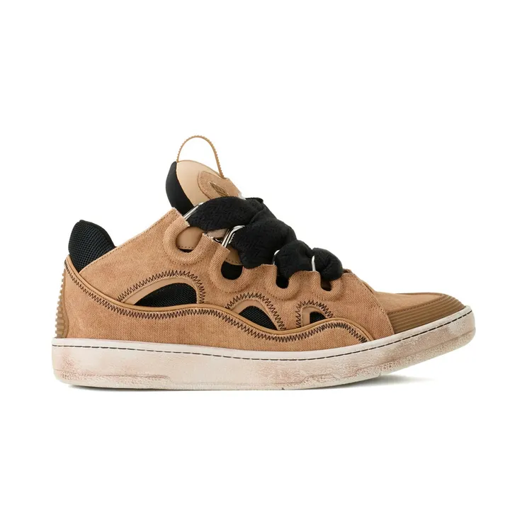Lanvin Curb Cut-out Lace-up “Neutrals/Black” (FU-SKDK12 CANV-P26 66S3)