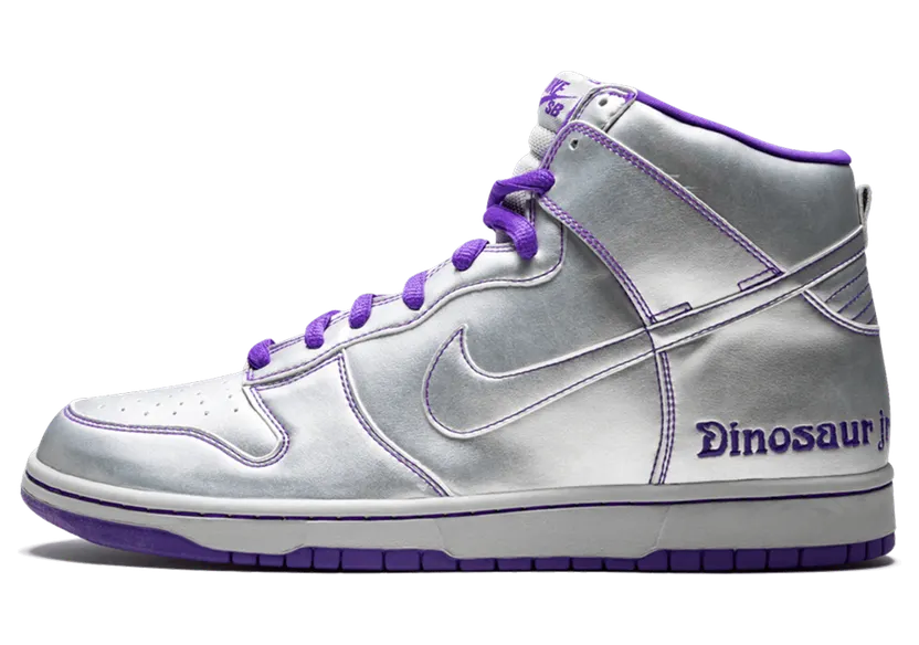 Nike Dunk High Premium SB ‘Dinosaur Jr’ Metallic Silver/Metallic Silver (313171-003)