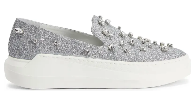 Giuseppe Zanotti Klassische Slip-On-Sneakers – Silber (E460006001)