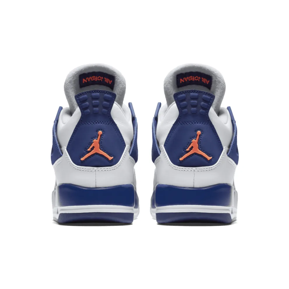 Jordan 4 Retro Deep Royal Blue (GS) White/Deep Royal Blue-Wolf Grey-Hyper Orange (487724-132)
