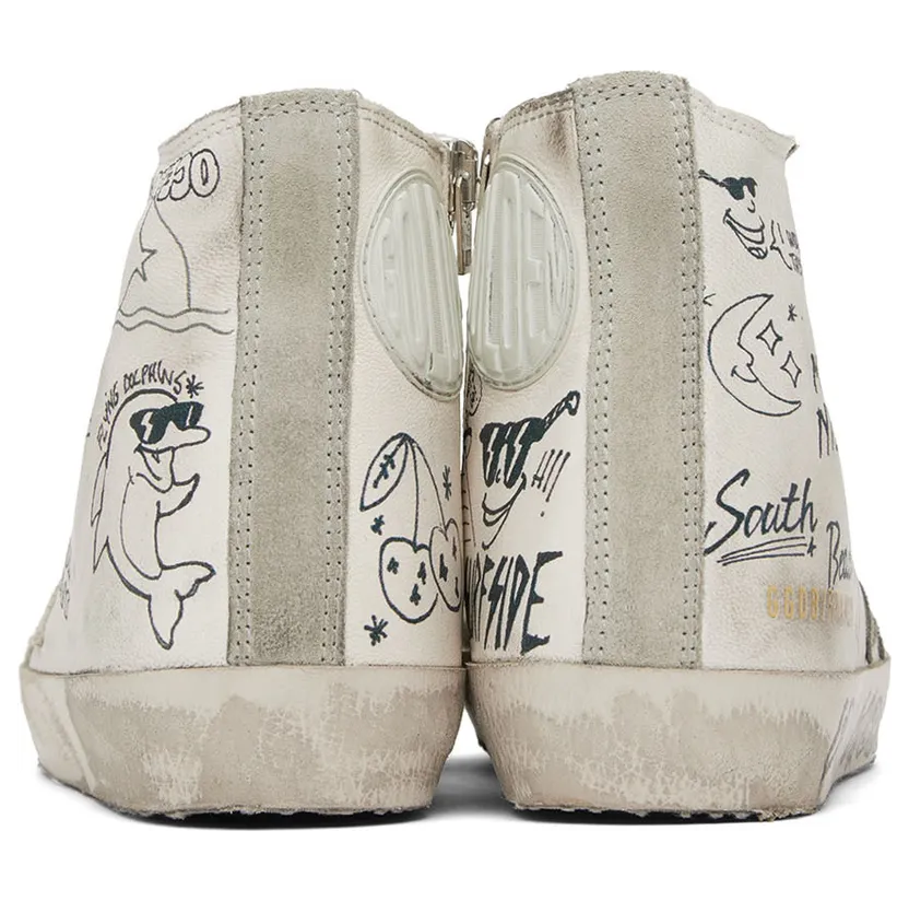 Golden Goose White & Gray Francy Classic High-Top Sneakers (GMF00113.F002669.10220) (2)