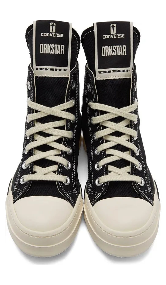 Rick Owens Drkshdw Black Converse Edition DRKSTAR Hi Sneakers (DC01BX686 CTDR1) (5)