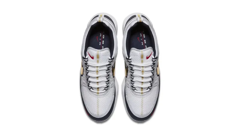 Nike Air Zoom Spiridon Olympic White/Metallic Gold-Obsidian-True Red (849776-174)