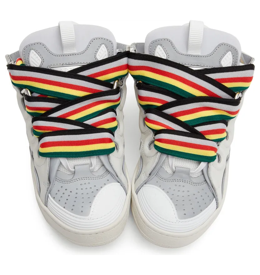Lanvin Off-White & Grey Curb Sneakers (FM-SKRK11-REFL-P22) (5)