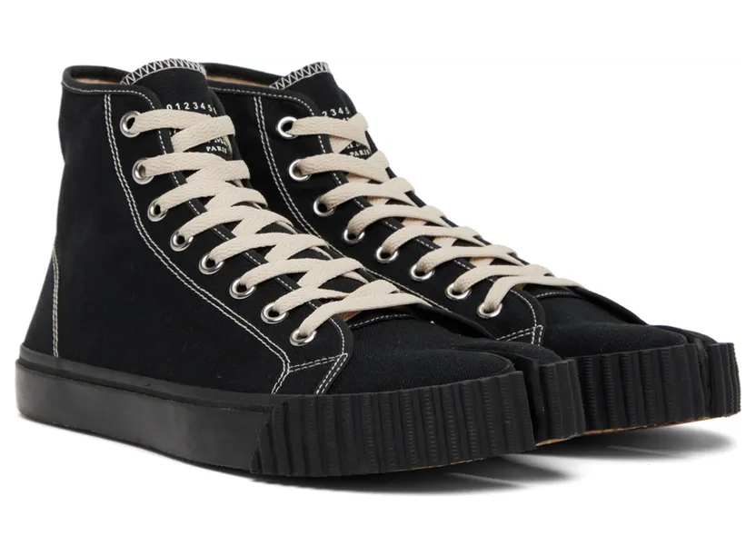 Maison Margiela White Canvas High-Top Sneakers (S57WS0440 P4291) (4)