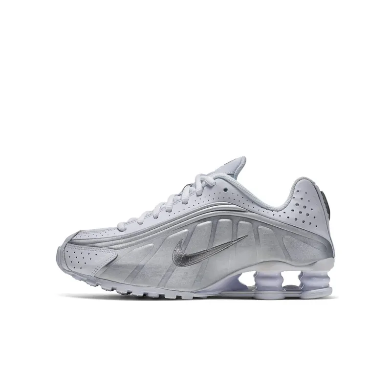 Nike Shox R4 White Metallic Silver (GS) (BQ4000-100)