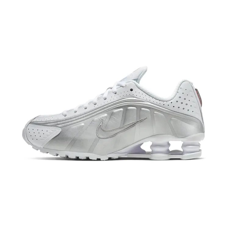 Nike Shox R4 “White / Metallic Silver / Max Orange” (AR3565-101)