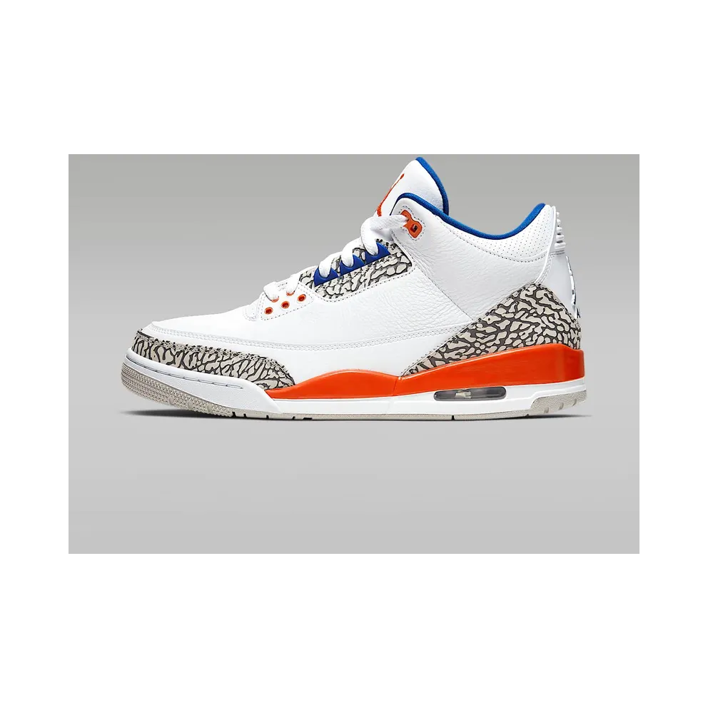 Jordan 3 Retro Knicks White/Old Royal-University Orange-Tech Grey (136064-148)