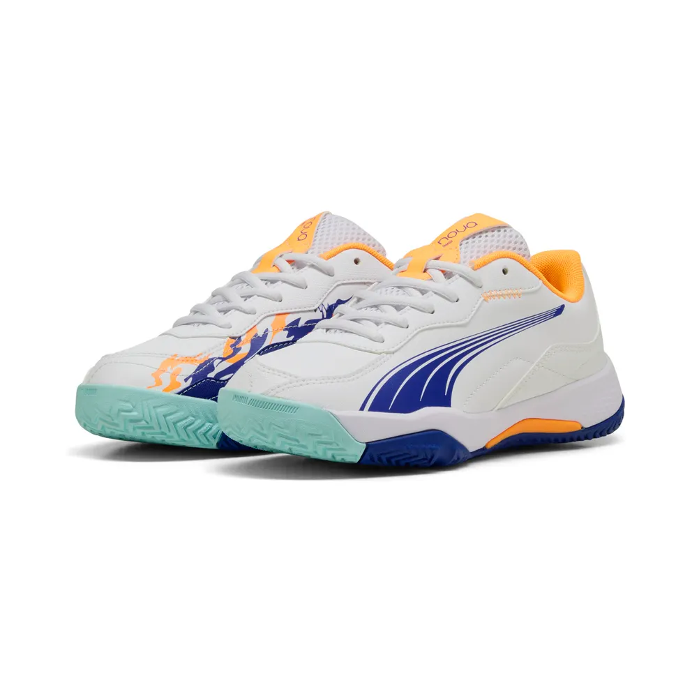 Puma NOVA Smash “Puma White / Vivid Blue / Safe Lake / Heat Fire” (108292_01)