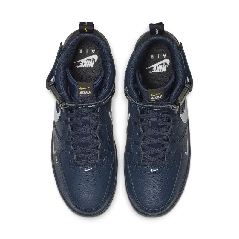 Nike Air Force 1 Mid Utility Obsidian Obsidian/White-Black-Tour Yellow (804609-403)