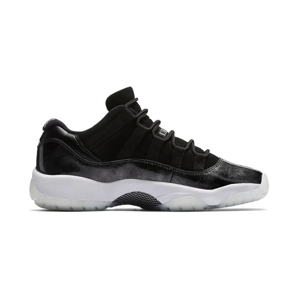 Jordan 11 Retro Low Barons (GS) Black/Metallic Silver-White (528896-010)