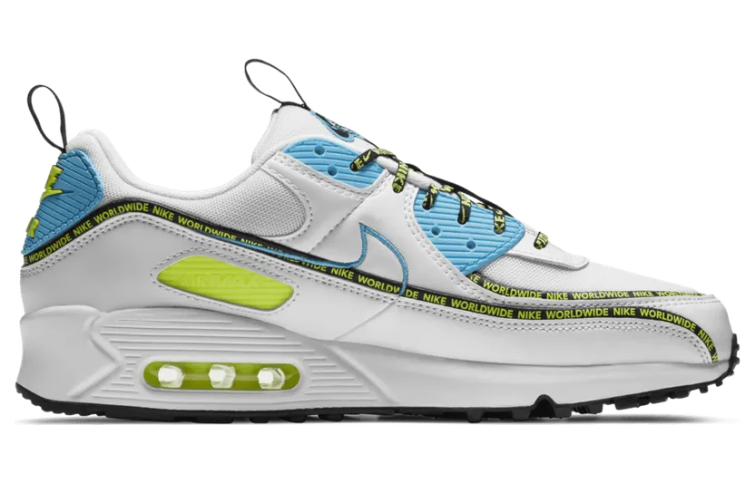 Nike Air Max 90 SE ‘Worldwide Pack – Blue Fury Volt’ White/Blue Fury/Black/Volt (CZ6419-100)