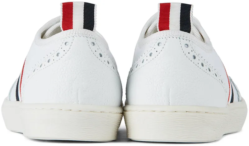 Thom Browne Kids White Side Stripe Low Sneakers (KFD02V-07148)