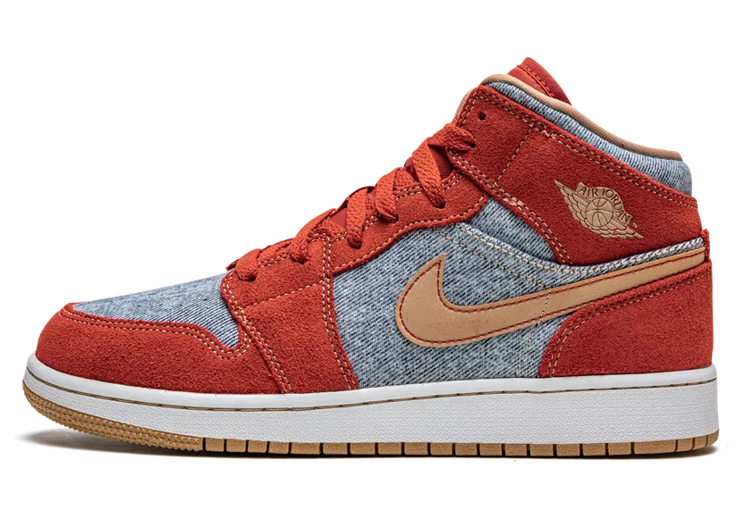 Jordan 1 Mid Denim Red (GS) (DM4384-600)