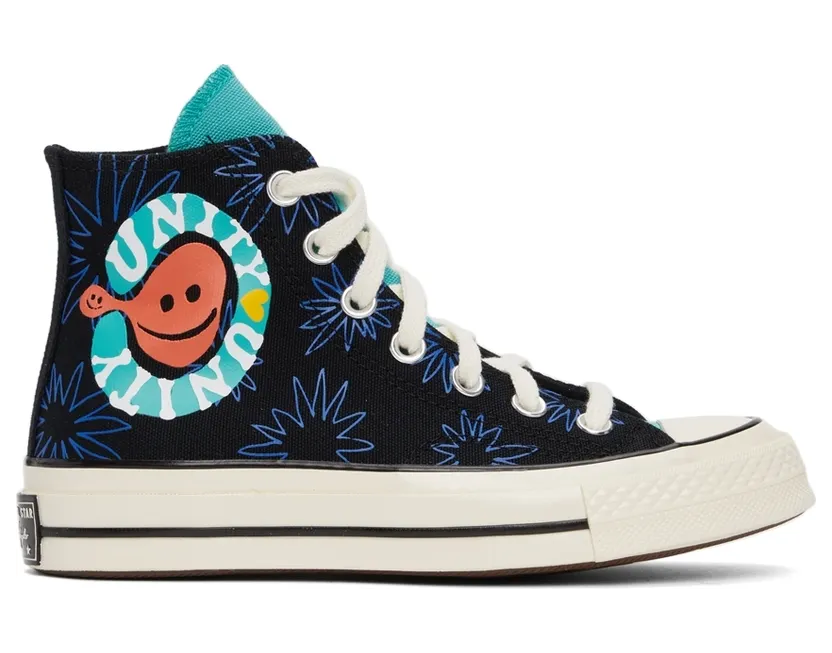 Converse Chuck 70 Zonnige Bloemen Zwart/washed Teal/game Royal (172824C)