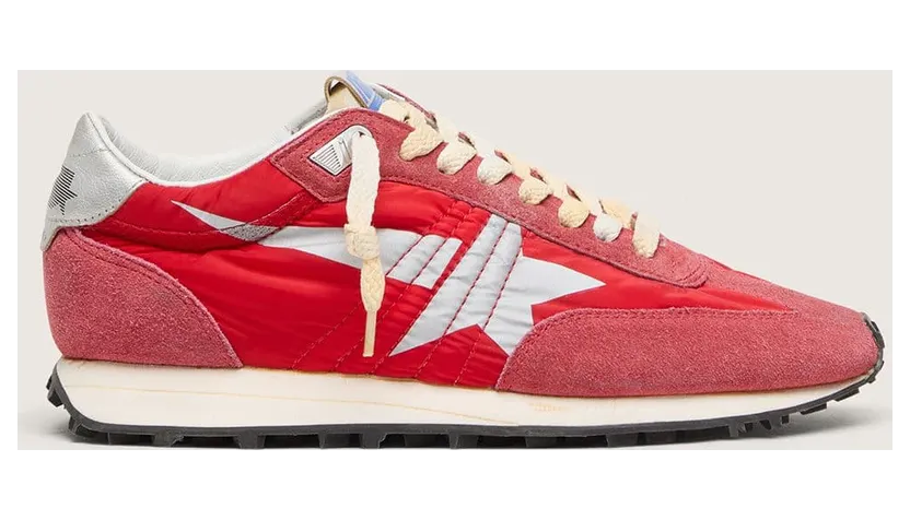 Golden Goose Women’S Marathon With Red Nylon Upper And Silver Star (GWF00683.F005492.40399)