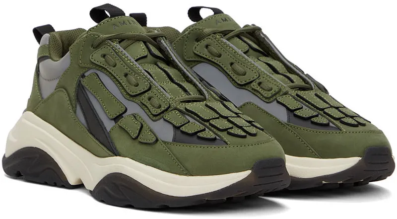 AMIRI Green & Black Bone Runner Low-Top (PF22MFS009-348)