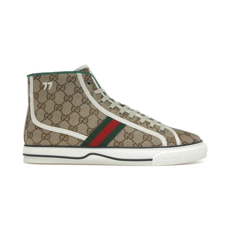 Gucci Tennis 1977 Canvas High Top Beige GG Print (625807 HVK70 9765)