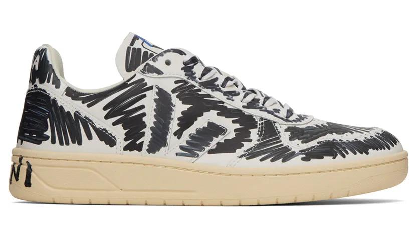 Marni Black & White Veja Edition V-10 Sneakers (VXMS-3067A V1020)