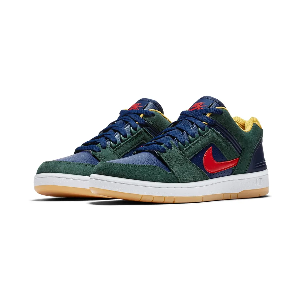 Nike SB Air Force 2 Low Rugby Midnight Green/Blue Void-Habanero Red (AO0300-364)