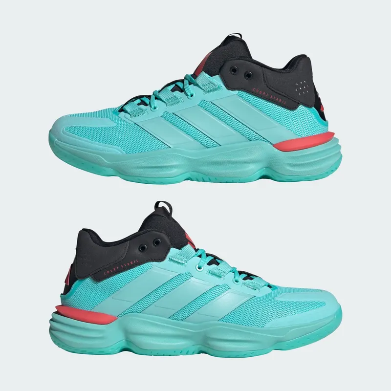 Adidas Court Stabil Indoor Flash Aqua / Flash Aqua / Semi Lucid Red (JR9541)