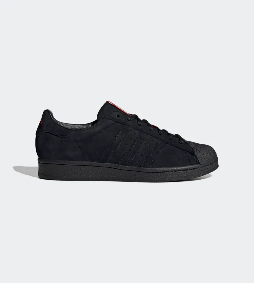 Adidas Thrasher x Superstar ADV ‘Black Scarlet’ Core Black/Scarlet/Gold Metallic (FY9025)