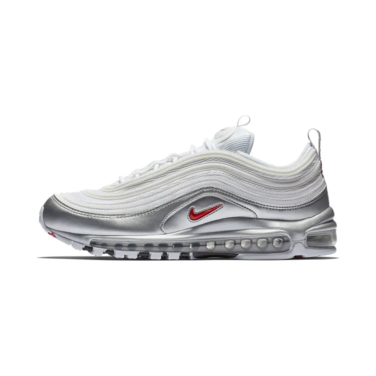 Nike Air Max 97 “White / Metallic Silver / Black / Varsity Red” (AT5458-100)