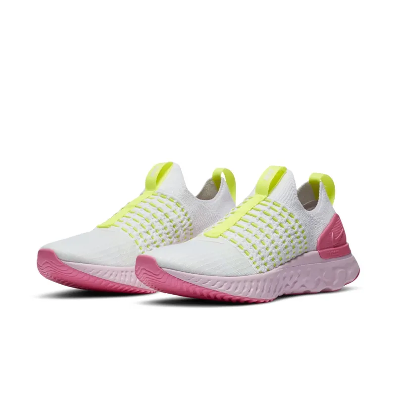 Nike React Phantom Run Flyknit 2 White Volt Pink Glow (W) White/Volt-Pink Glow-White (CZ7991-100)