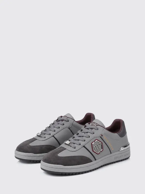 Philipp plein Retro Hustle Leather with Hexagon Logo Grey (AAFSUSC1062PLE022N10)