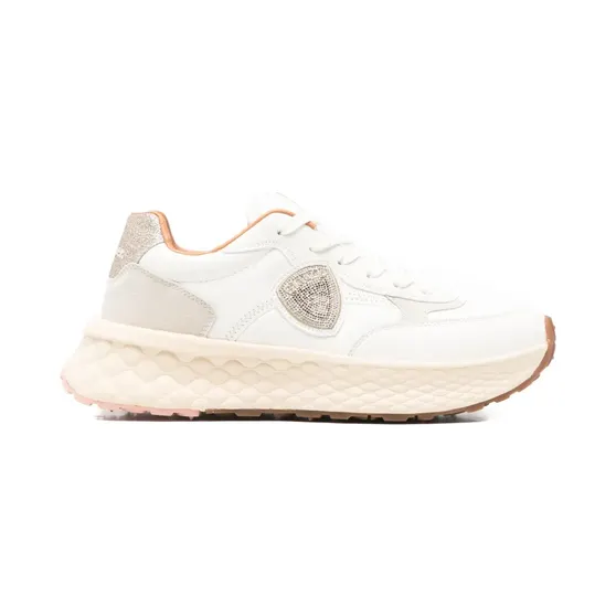 Blauer Leren met logoplakkaat “White” (S6LYNN01LES)