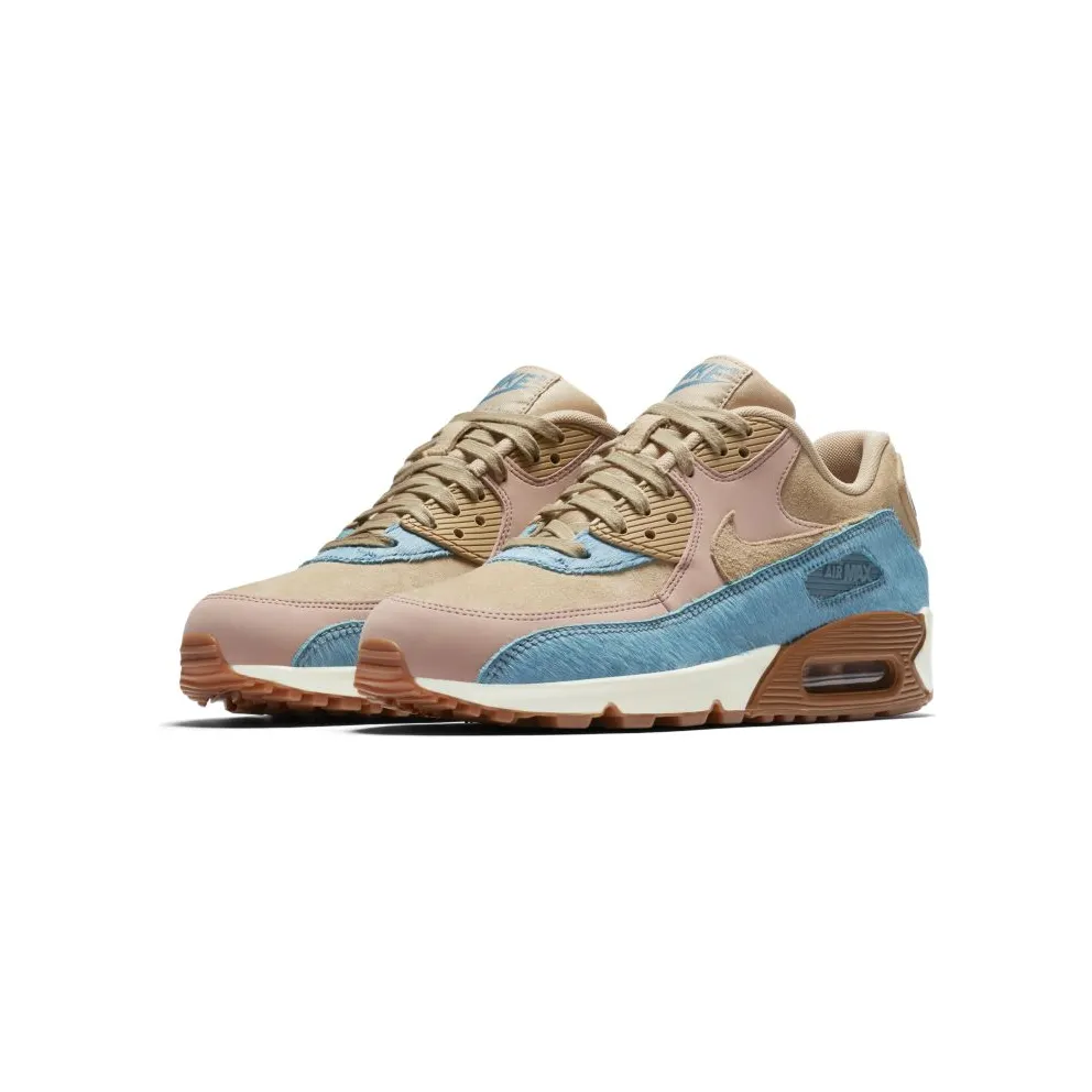 Nike Air Max 90 Embossed Fur Pony (W) “Mushroom / Smoky Blue / Particle Pink” (898512-200)
