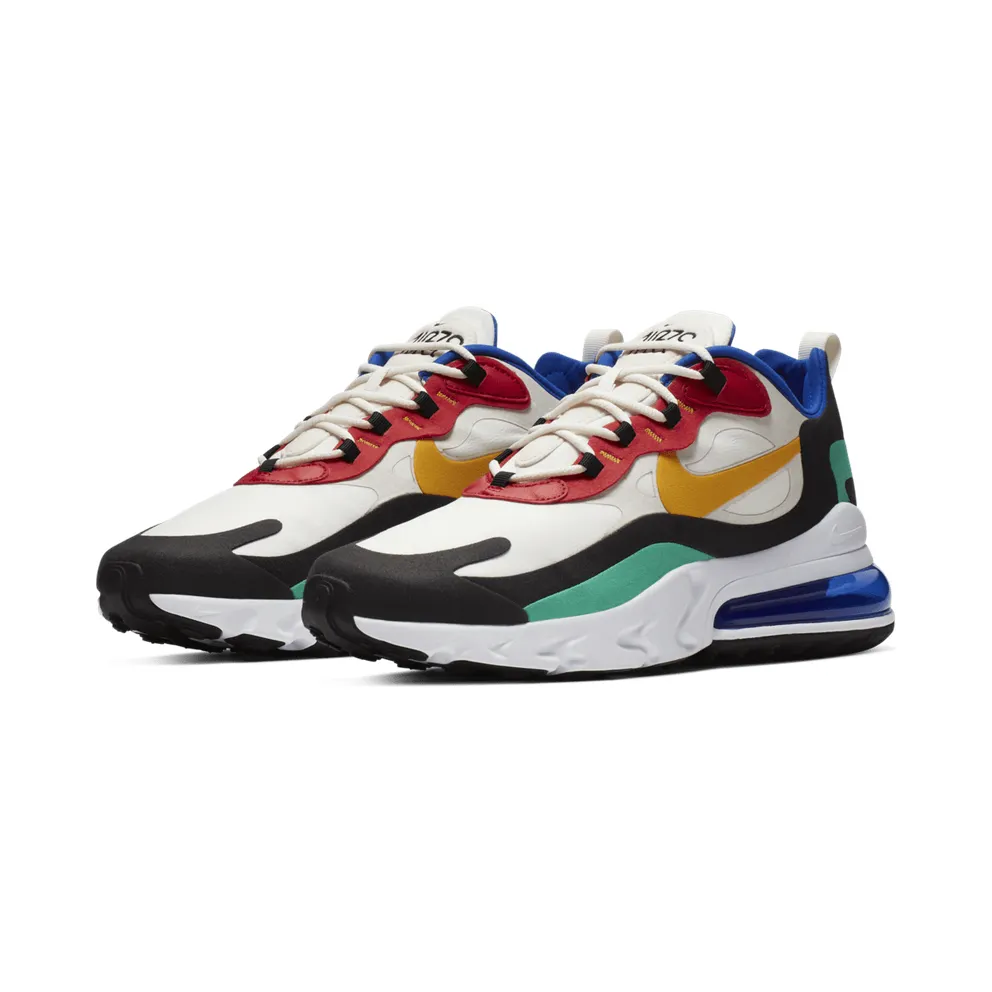Nike Air Max 270 React Bauhaus Phantom/University Gold-University Red-Black-Kinetic Green-Hyper Royal (AO4971-002)