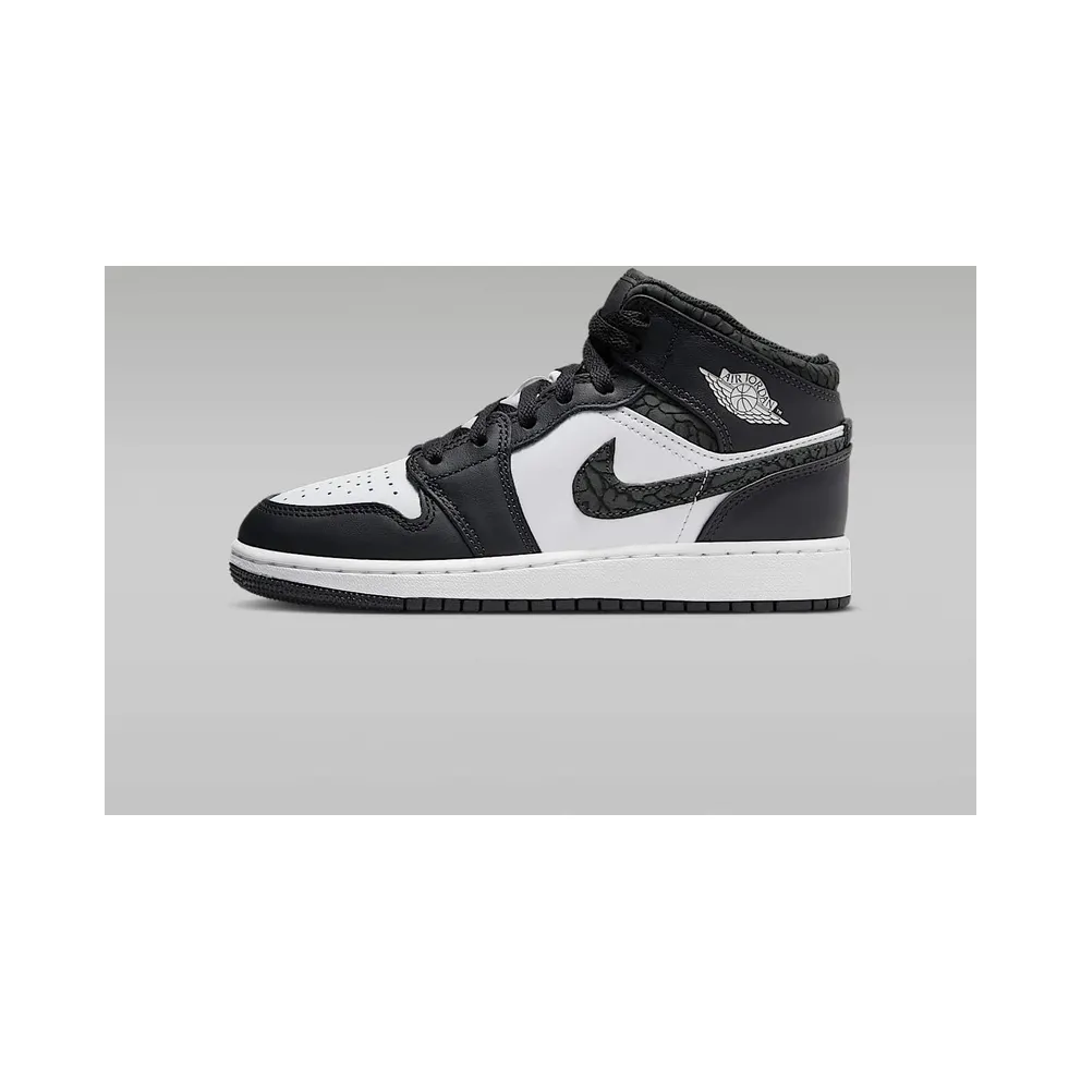 Nike Air Jordan 1 Mid SE Elephant Print Black (GS) (FB9909-001)