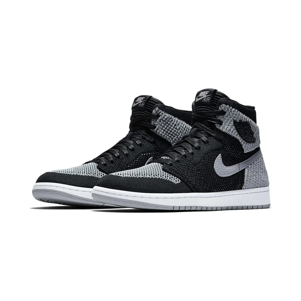 Jordan 1 Retro High Flyknit Shadow Black/Wolf Grey-White (919704-003)