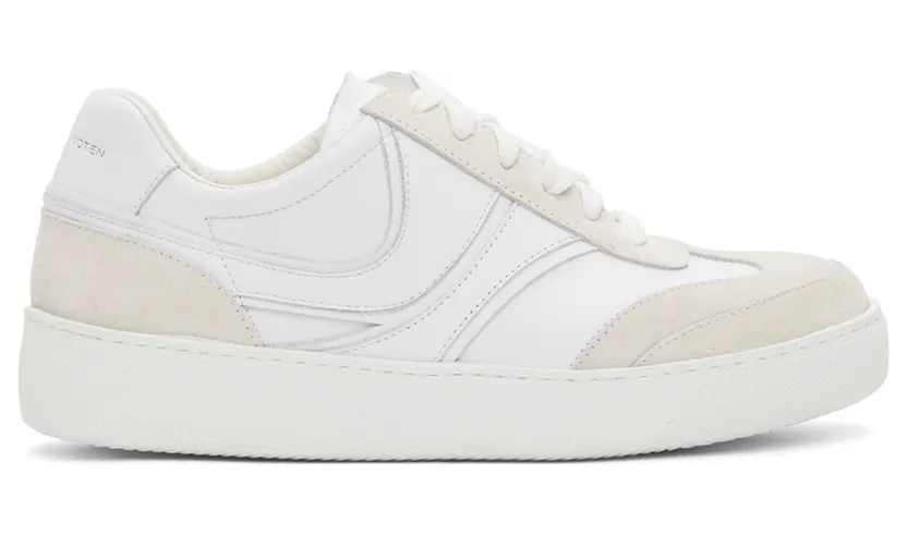Dries Van Noten White & Beige Leather Sneakers (WS221-276-119)