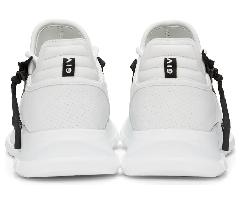 Givenchy White Perforated Leather Spectre Runner Zip Low Sneakers (BE0019E0SV116) (4)