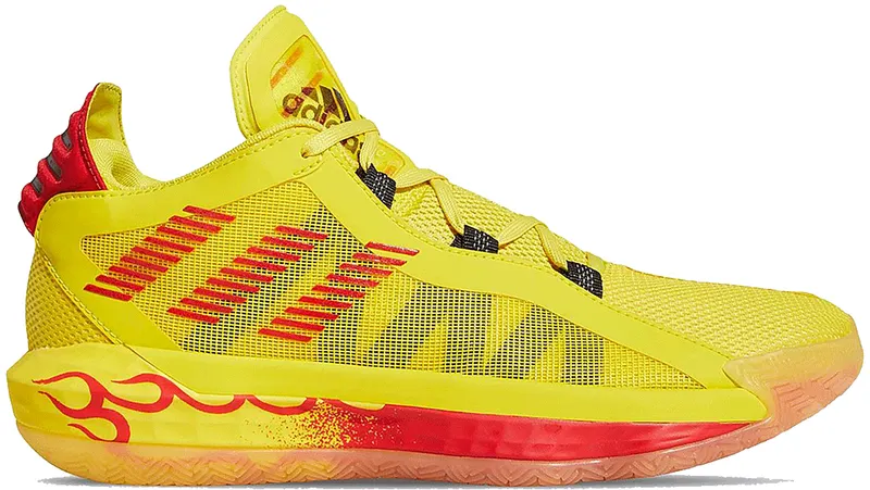 adidas Dame 6 Hot Rod Team Yellow/Core Black-Scarlet (FW8498)