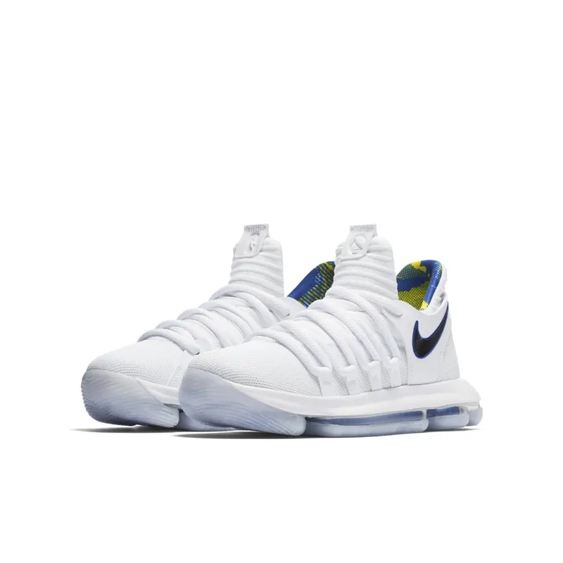 Nike KD 10 NBA Warriors Home (GS) White/Game Royal-University Gold (AJ7781-101)