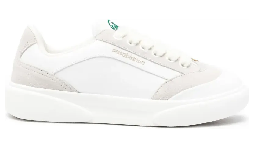 Casablanca Sneakers met suède vlakken en logo-print – Wit (APF26SNK02501)