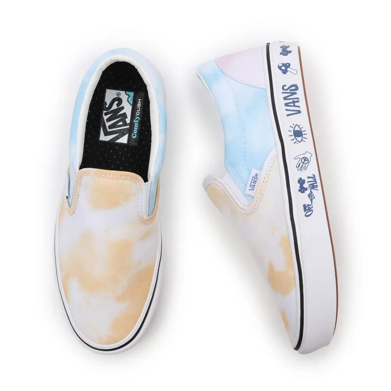 VANS Pastel Tie Dye Comfycush Slip-on Shoes White (VN0A7TNMB1Y)